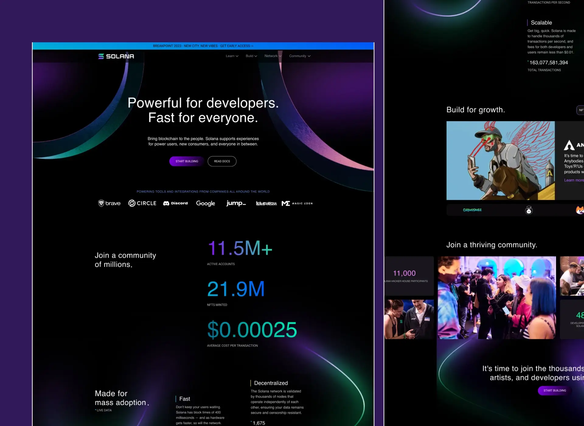 Solana - Blockchain Development Website (UI/UX Design)